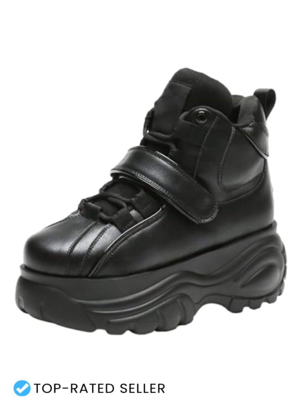 Chunky Platform Sneakers Lace Up Wedge Heel High Top Gothic Punk Shoes
